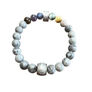 Sober Voyager Beaded Bracelet by Jesse Hawkins Beaded Stretch Jewelry